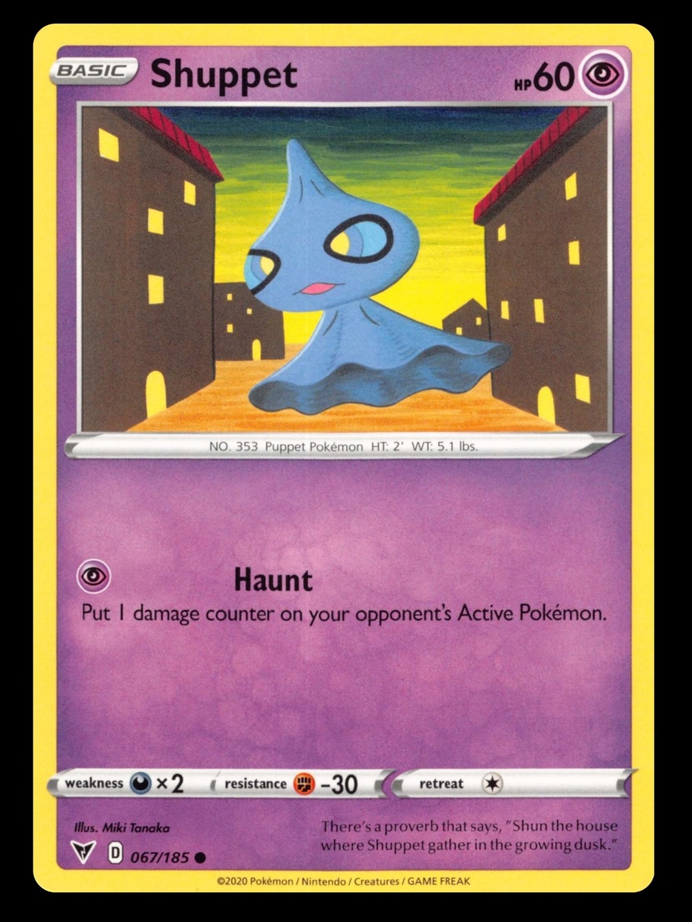 POKEMON CARD TCG - Shuppet - Vivid Voltage - Common - 067/185